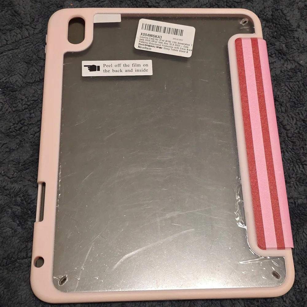 Red & Pink Striped Case Apple ipad 11 Inch M3 2025 M2 2024, ipad Air 5th 2022